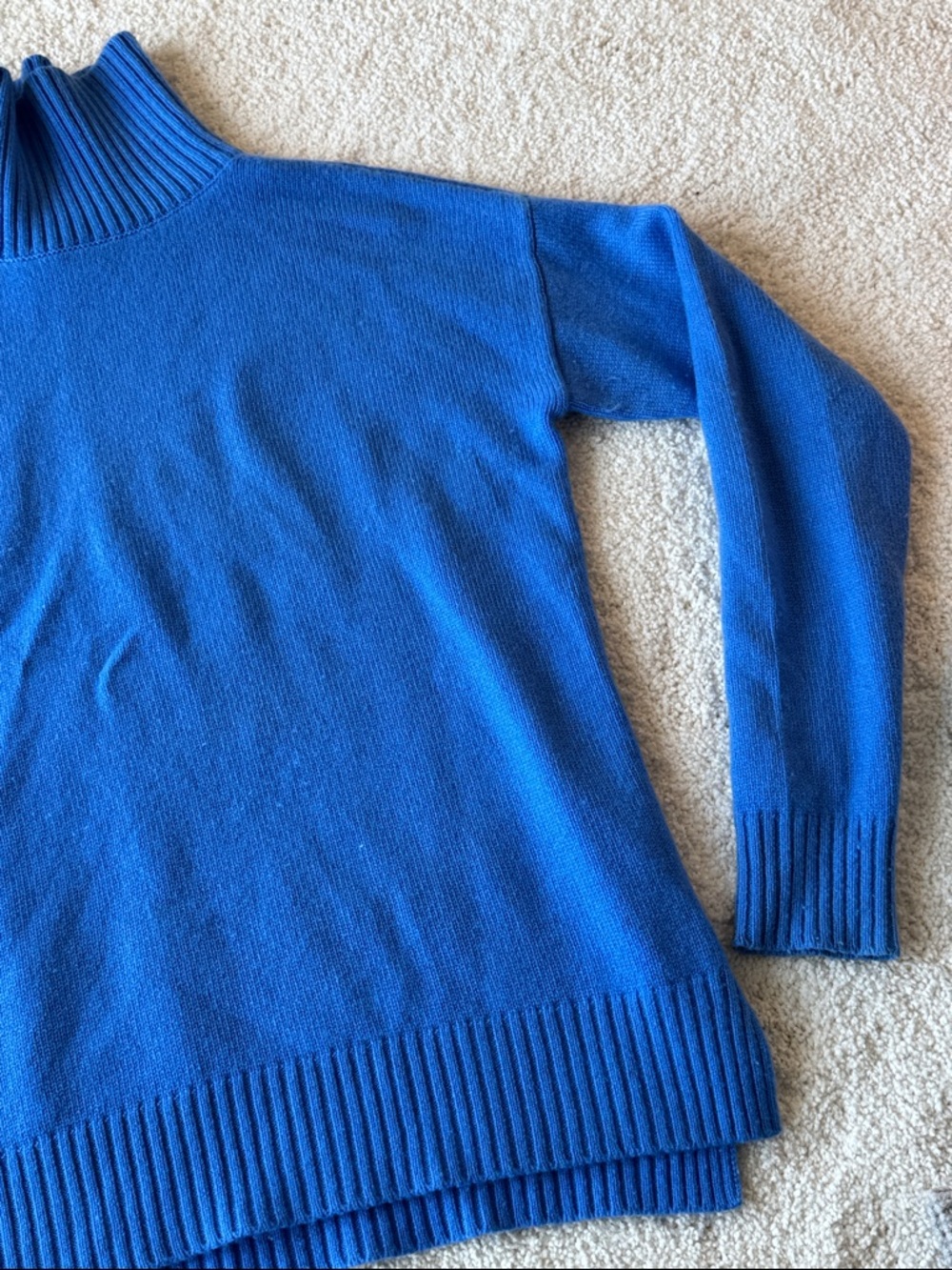 J. McLaughlin Bright Blue Cashmere Turtleneck Sweater - Picture 3 of 9